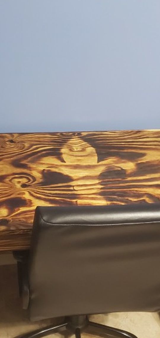 Custom Wood Desk And Candle Holder