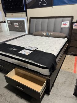 QUEEN BED FOR SALE (AVAILABLE IN KING*) !!NO CREDIT NEEDED !! TAKE IT HOME TODAY!! 🚛 SAME DAY DELIVERY AVAILABLE 🚚 Se Habla Español