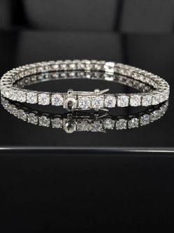 4mm Tennis Bracelet, 316L Stainless Steel, 5A Cubic Zirconia