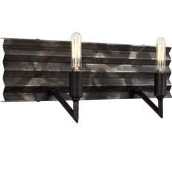 2 Light 17 inch Ombre Galvanized Bath Vanity Light Wall Light
