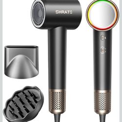 SHRATE Professional High Speed Ionic Hair Dryer | Ultra-Fast Drying | 500 Million Negative Ions | Low Noise | 160000 RPM | Compact Blow Dryer with Mag