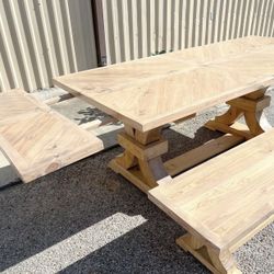 Custom Built Dining Table Solid wood Farmhouse Set Modern Rustic Bench Country Oval Round Counter Breakfast Height  Farm House 