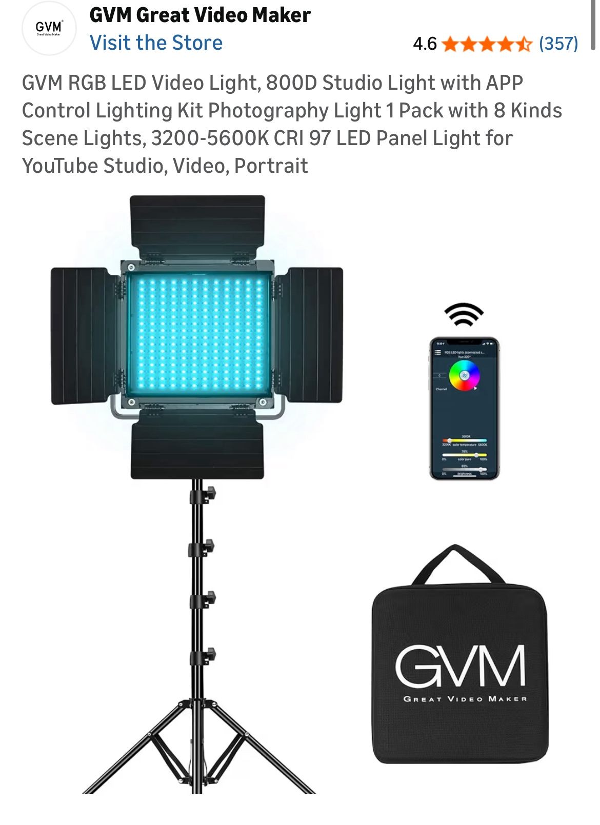 GVM RGB LED Video Light/Studio Light Brand New