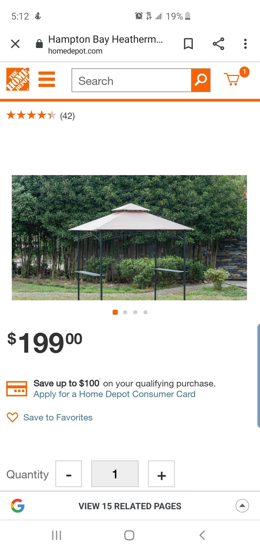 Hampton bay grill gazebo HEATHERMOOR