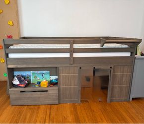 Max & Lilly Low Loft Bed with Play Area and Storage