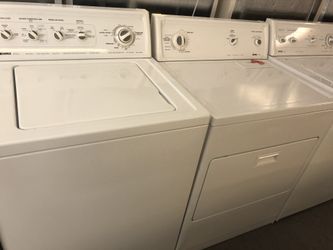 Used kenmore heavy duty washer and dryer. 1 year warranty