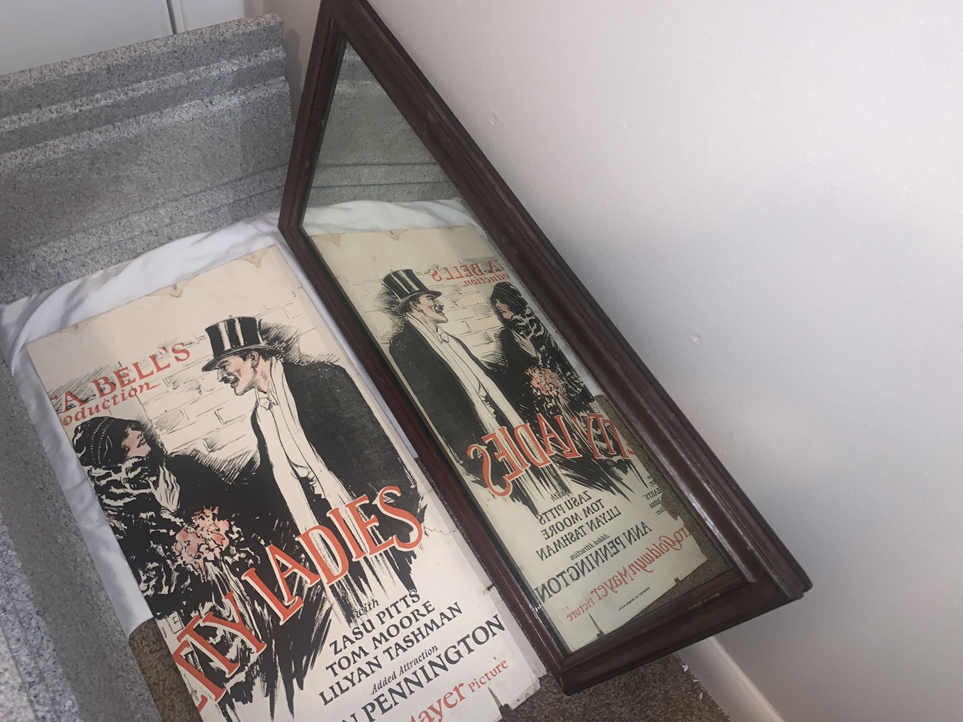Rare Lost Silent Short Film Poster 1920s/ Mirror