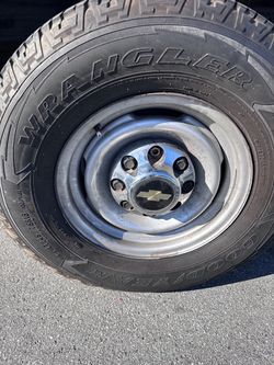 Goodyear Wrangler LT245/75R16 Tire on Chevy Steel Wheel