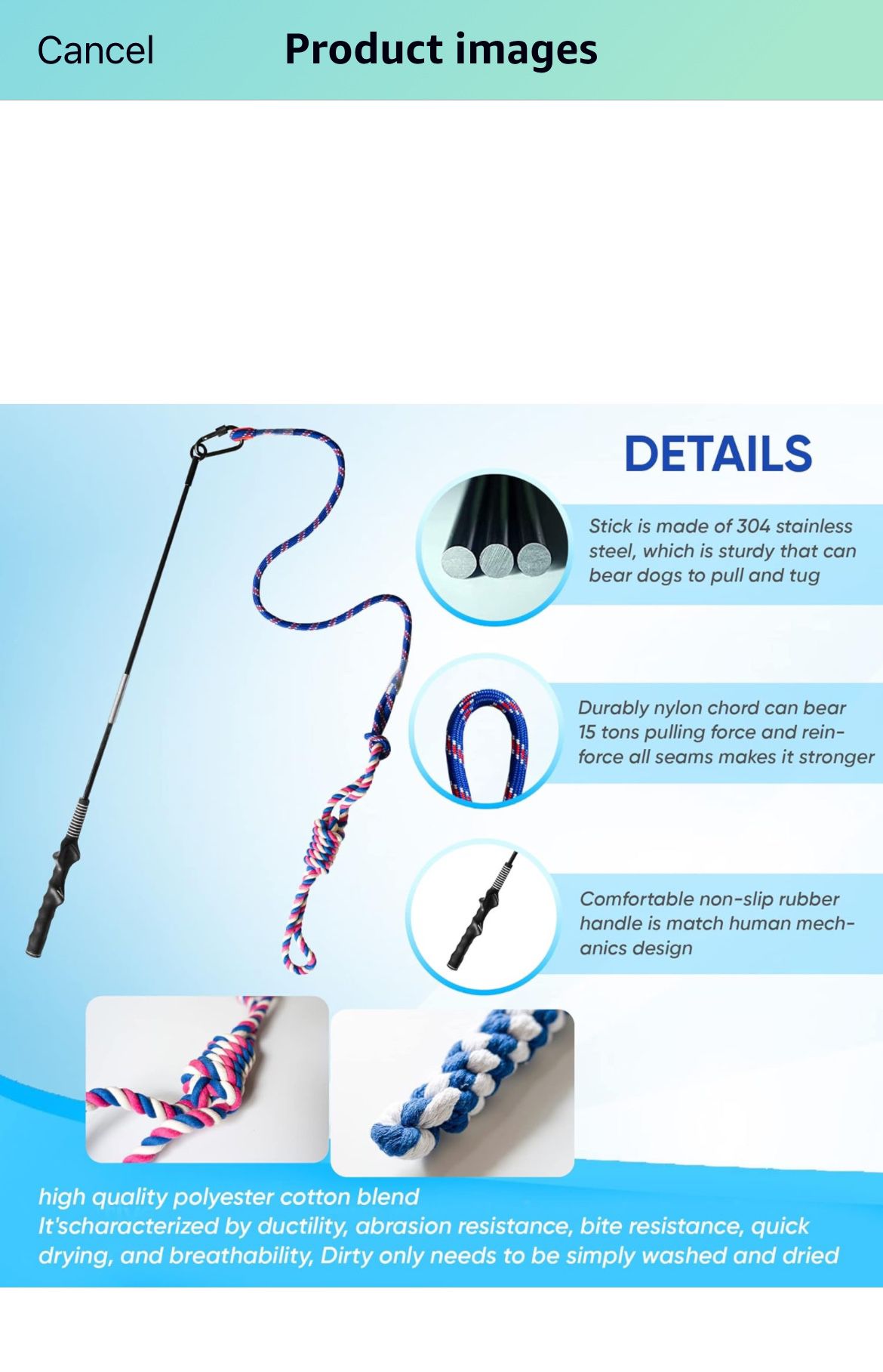 Interactive Flirt Pole Dog or Cat Toy /Trainer