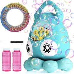 Bubble Machine, Cute Octopus Automatic Bubble Blower, 10000+ Bubbles Per Minute Bubbles Kids Toys for Ages 2-4 5 6 7 8 9 10 11 12,Kid for Birthday Wed