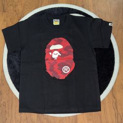 BAPE BASIC BLACK TEE RED APE
