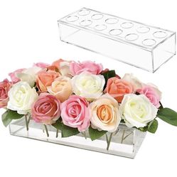 Acrylic Flower Vase Rectangular Floral Centerpiece
