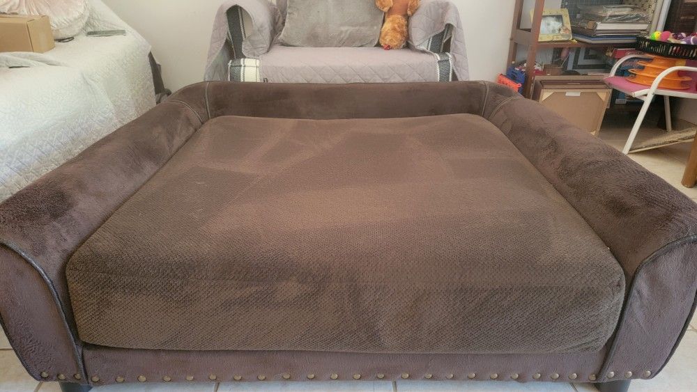 Enchanted Home Pet Ultra Plush Outlaw Pet Sofa in Brown