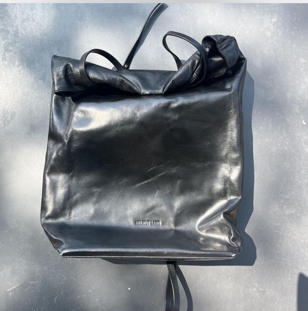HELMUT LANG FOLDOVER CROSSBODY BAG IN BLACK