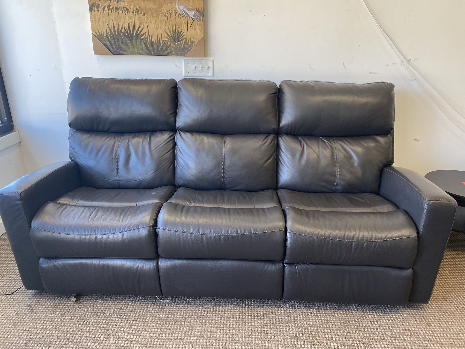 LEATHER POWER RECLINING SOFA