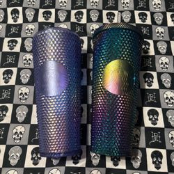 Starbucks Disneyland Iridescent and Holographic Tumbler Cup Bundle Lot