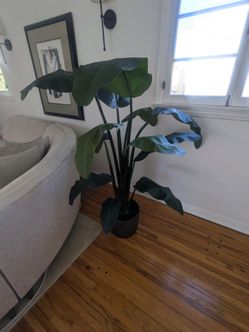 Large Artificial Palm / Banana Leaf Faux Tree , over 59"" tall