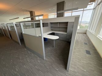 Haworth Compose Various Sizes Glass Loaded Manager Stations 65" Tall