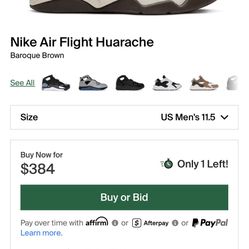 Nike air flight huarache Baroque Brown Size 11.5