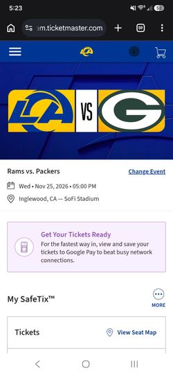 Rams vs Packers NFL Tickets - Section 343