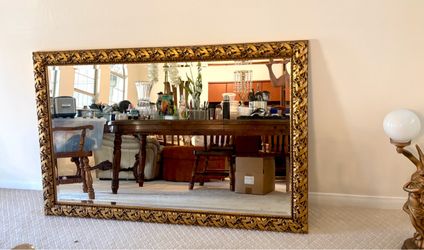 Antique Gold Gilt Mirror Oak