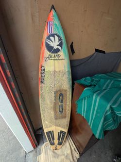 Vintage 1980's Island Classic Thruster Surfboard With Channels
