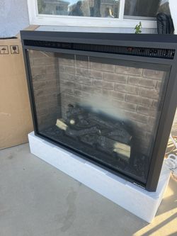 35 in. LED Electric Fireplace Insert in Black Matt