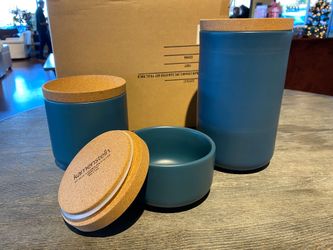 NEW! KAMENSTEIN Teal Ceramic 3Pc. Canister Set (Set of 3)