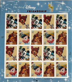 THE ART OF DISNEY , FRIENDSHIP - 2003 - US STAMPS - SCOTT # 3868 - MNH