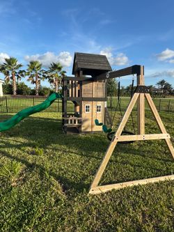 Backyard Discovery Canyon Creek Wooden Swing Set