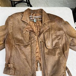 Woman Leather Vintage Jacket Size 14 