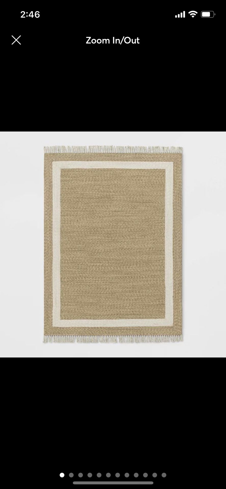 5x7 Feet Threshold™ Neutral Tan IvoryBraided Outdoor Area Rug with Fringe