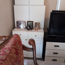 Five Piece White Cabinet
