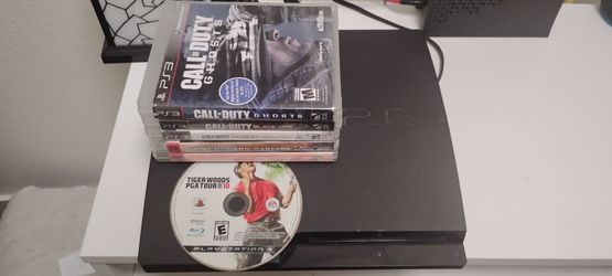 PlayStation 3 slim black with 6 games✨