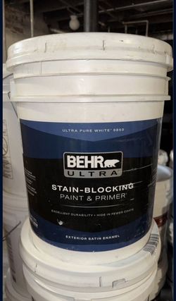 BEHR ULTRA Pure White Satin Enamel Exterior Paint & Primer