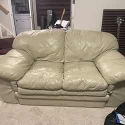 Genuine Leather Loveseat 