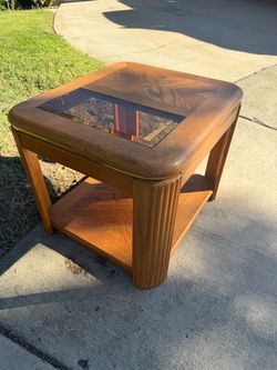 Side Table w beveled glass FREE