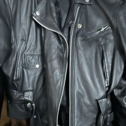 Leather Coat Woman Large 