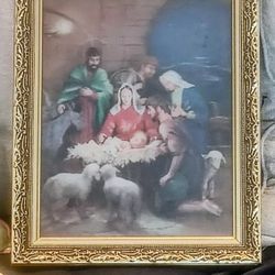 Vintage Jesus Nativity Scene Christmas 3D Lenticular Hologram Picture