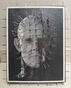 Hellraiser Pinhead Mixed Media Artwork 12" x 10" *30.00 Firm* Horror Movie Art