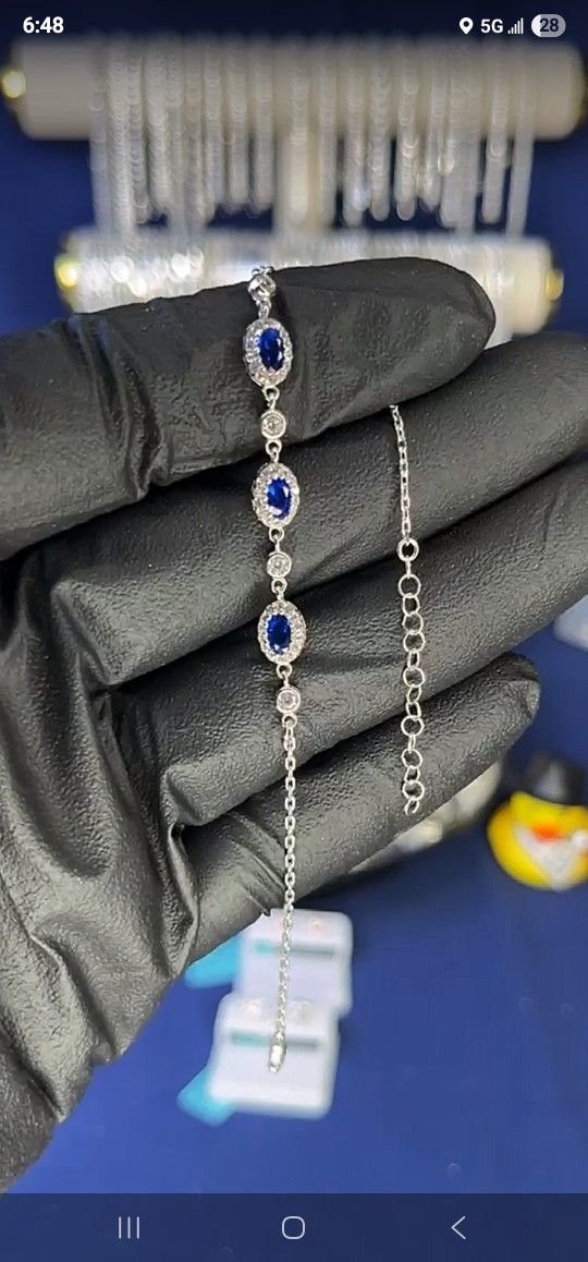 Bracelet Beautiful Sapphire 925 Sterling Silver