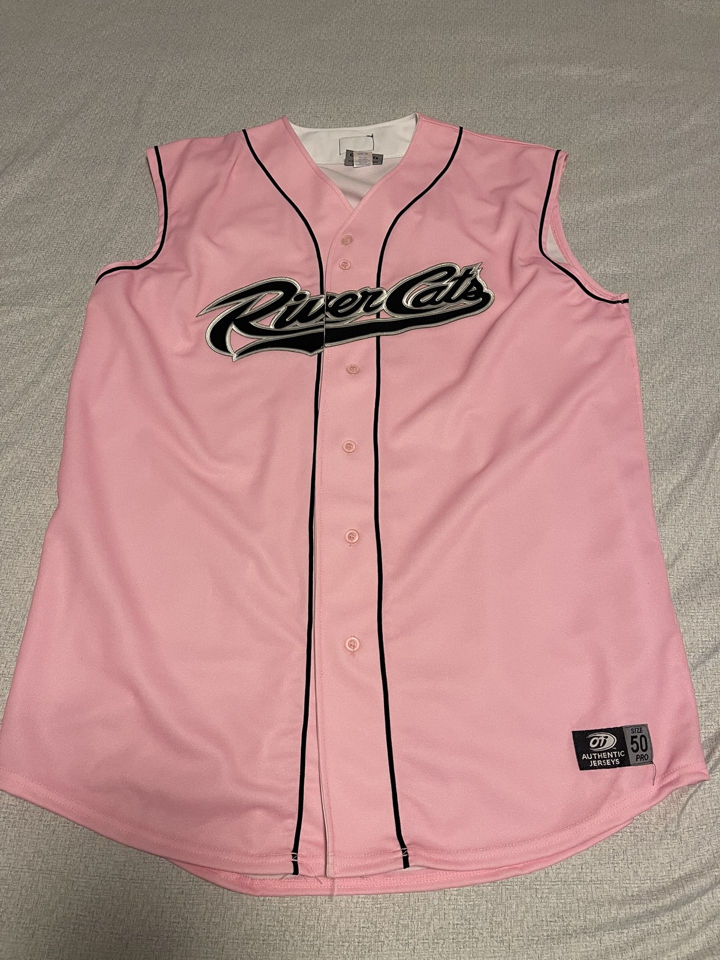 Sacramento River Cats Size 50 Pink Baseball Jersey #8 OT Sports Vintage