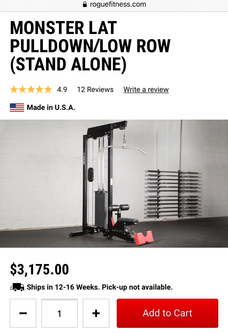 Rogue Fitness Monster Lat Pulldown/Low Row (Stand Alone)