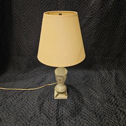 Vintage Italian White & Gold Lamp w/ Marble Base- Early-Mid 1900's