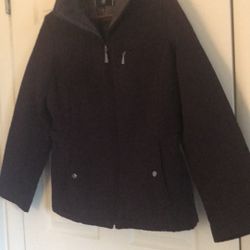 Portrait Coat: Purple Solid Jackets & Outerwear - Size L