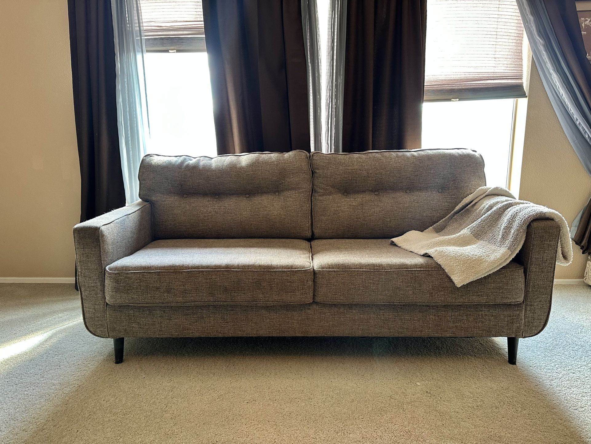 Modern Gray Sofa – Clean, Firm Cushions – $200 OBO