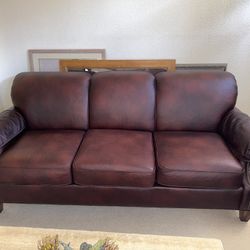 Flexsteel 3 Seater Sofá Purple Red Gradient Faux Leather