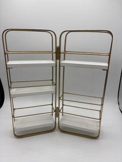 Gold & White Folding 5 Shelf Organizer
