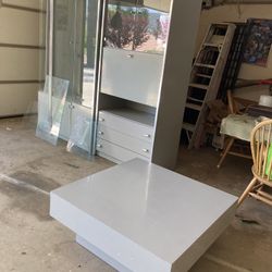 Vintage 80’s Wall Unit and  Coffee Table Grey Formica 
