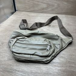 Fanny Pack Light Brown/tan Genuine leather Vintage 90s